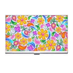 Floral Paisley Background Flower Business Card Holder by Wegoenart