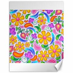 Floral Paisley Background Flower Canvas 12  X 16  by Wegoenart