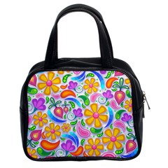 Floral Paisley Background Flower Classic Handbag (two Sides) by Wegoenart