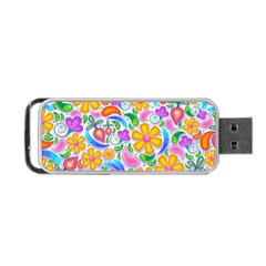 Floral Paisley Background Flower Portable Usb Flash (two Sides) by Wegoenart