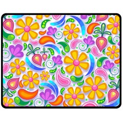 Floral Paisley Background Flower Double Sided Fleece Blanket (medium)  by Wegoenart