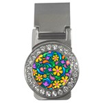 Floral Paisley Background Flowers Money Clips (CZ)  Front