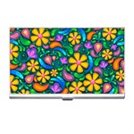 Floral Paisley Background Flowers Business Card Holder Front