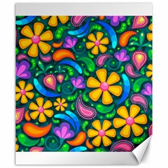 Floral Paisley Background Flowers Canvas 20  X 24 