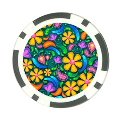 Floral Paisley Background Flowers Poker Chip Card Guard (10 Pack) by Wegoenart