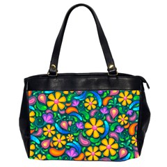 Floral Paisley Background Flowers Oversize Office Handbag (2 Sides) by Wegoenart