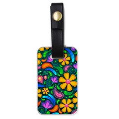 Floral Paisley Background Flowers Luggage Tags (one Side)  by Wegoenart