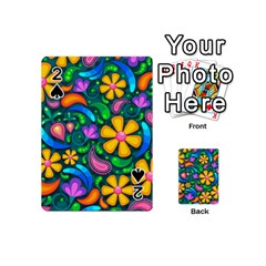 Floral Paisley Background Flowers Playing Cards 54 (mini) by Wegoenart