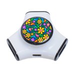 Floral Paisley Background Flowers 3-Port USB Hub Front