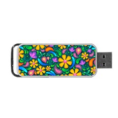 Floral Paisley Background Flowers Portable Usb Flash (two Sides) by Wegoenart