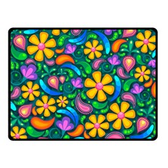 Floral Paisley Background Flowers Double Sided Fleece Blanket (small)  by Wegoenart