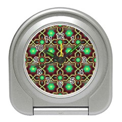 Pattern Background Bright Brown Travel Alarm Clock by Wegoenart