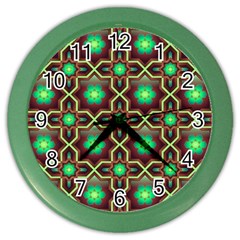 Pattern Background Bright Brown Color Wall Clock by Wegoenart