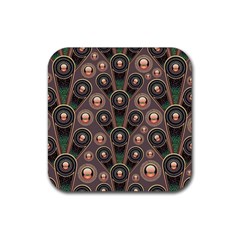 Background Abstract Pattern Green Rubber Coaster (square)  by Wegoenart