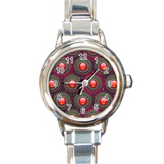 Abstract Circle Gem Pattern Round Italian Charm Watch by Wegoenart