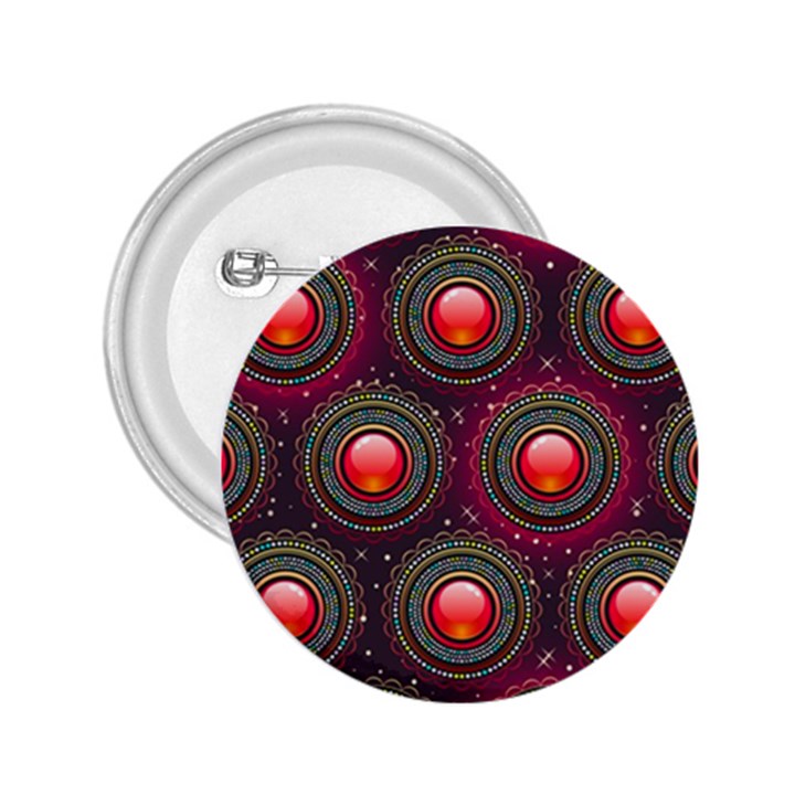 Abstract Circle Gem Pattern 2.25  Buttons