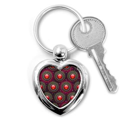 Abstract Circle Gem Pattern Key Chains (heart)  by Wegoenart