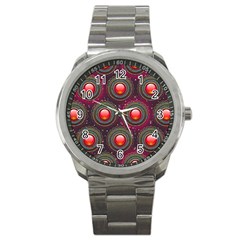 Abstract Circle Gem Pattern Sport Metal Watch by Wegoenart