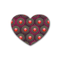 Abstract Circle Gem Pattern Rubber Coaster (heart)  by Wegoenart