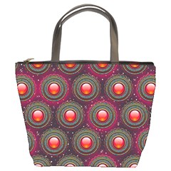 Abstract Circle Gem Pattern Bucket Bag by Wegoenart