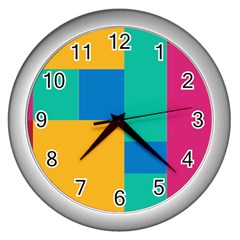 Unique Background Abstract Wall Clock (Silver)