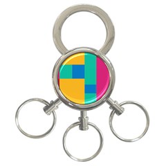 Unique Background Abstract 3-Ring Key Chains