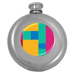 Unique Background Abstract Round Hip Flask (5 Oz)