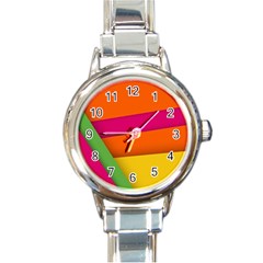 Background Abstract Round Italian Charm Watch by Wegoenart