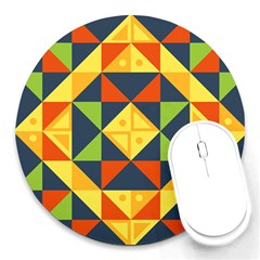 Background Geometric Color Round Mousepads