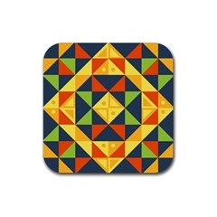 Background Geometric Color Rubber Coaster (Square) 