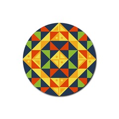 Background Geometric Color Rubber Round Coaster (4 pack) 