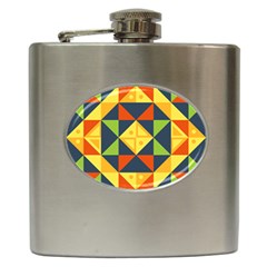 Background Geometric Color Hip Flask (6 oz)