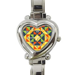 Background Geometric Color Heart Italian Charm Watch