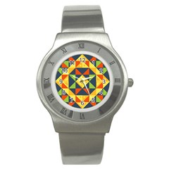 Background Geometric Color Stainless Steel Watch by Wegoenart