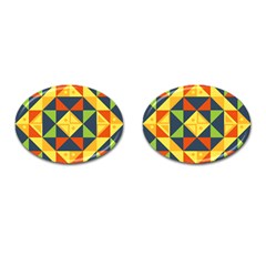 Background Geometric Color Cufflinks (Oval)