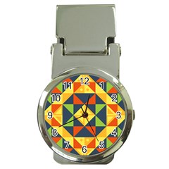 Background Geometric Color Money Clip Watches