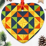 Background Geometric Color Heart Ornament (Two Sides) Front