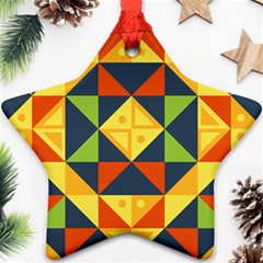 Background Geometric Color Star Ornament (Two Sides)