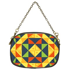 Background Geometric Color Chain Purse (Two Sides)