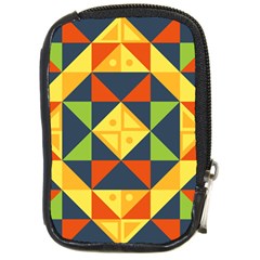 Background Geometric Color Compact Camera Leather Case