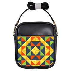 Background Geometric Color Girls Sling Bag