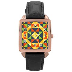 Background Geometric Color Rose Gold Leather Watch  by Wegoenart