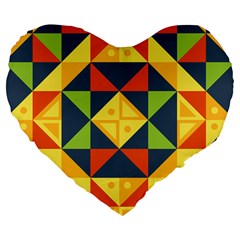 Background Geometric Color Large 19  Premium Flano Heart Shape Cushions