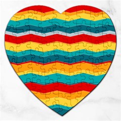 Retro Colors 60 Background Jigsaw Puzzle (heart) by Wegoenart