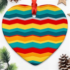 Retro Colors 60 Background Heart Ornament (two Sides) by Wegoenart