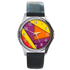 Background Abstract Round Metal Watch by Wegoenart