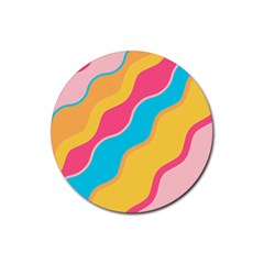 Cake Color Palette Painting Rubber Round Coaster (4 Pack)  by Wegoenart