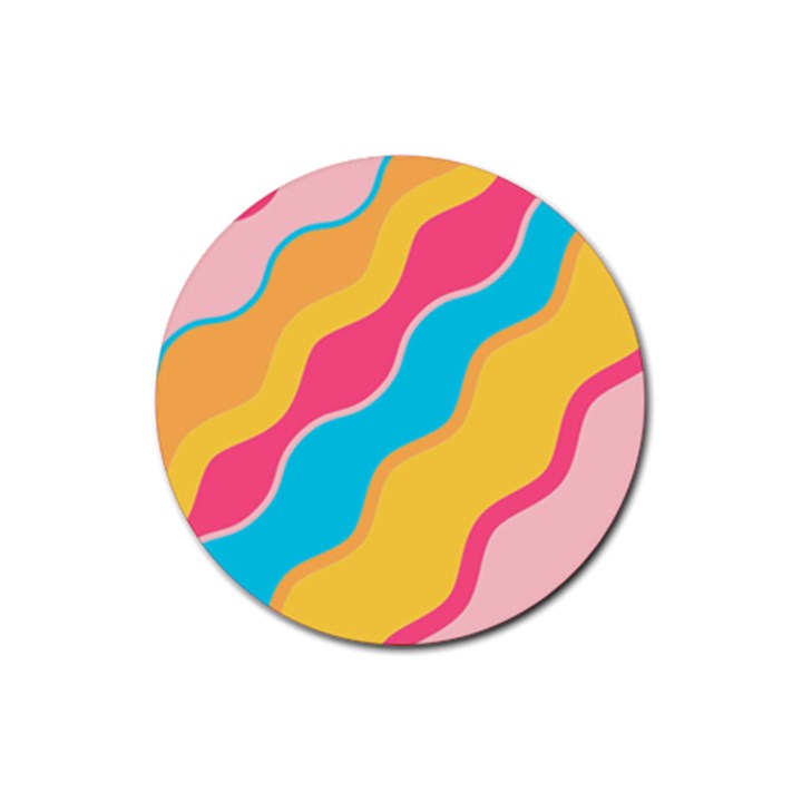 Cake Color Palette Painting Rubber Round Coaster (4 pack) 