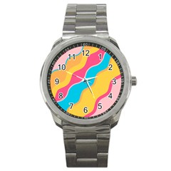 Cake Color Palette Painting Sport Metal Watch by Wegoenart