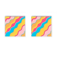 Cake Color Palette Painting Cufflinks (square) by Wegoenart